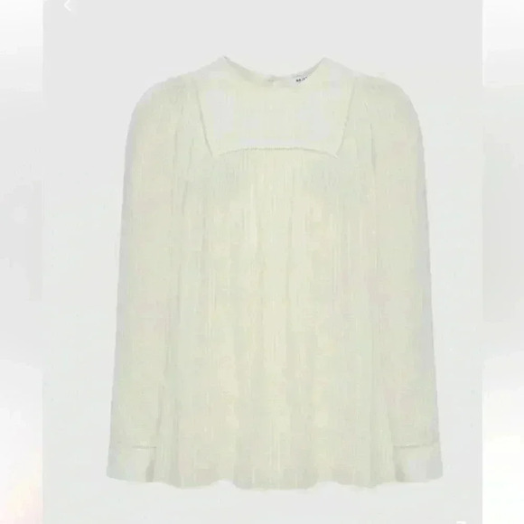 New Reiss Marcia Ladder Sheer Interest White Blouse Size 4 - Picture 6 of 13